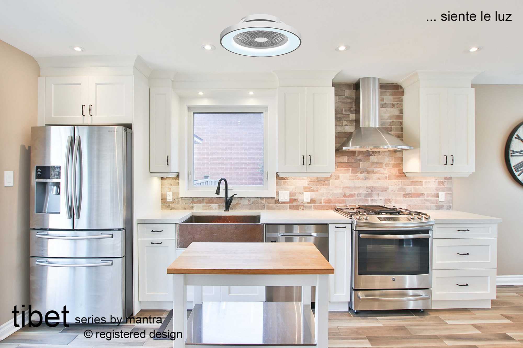 Tibet 70W LED Dimmable Ceiling Light & Fan, Remote / APP / Voice Controlled Wood Effect/Black M7127  Mantra Tibet